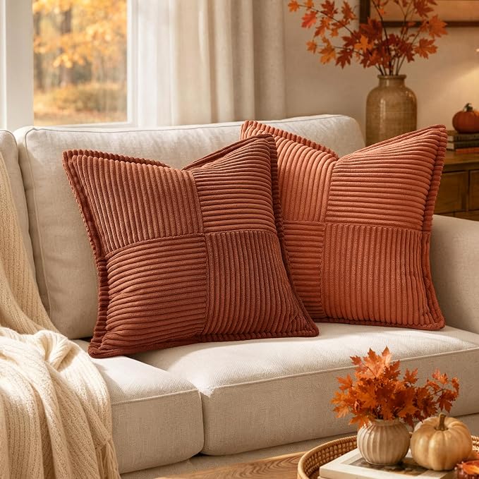 MIULEE Fall Burnt Orange Decorative Lumbar Throw Pillow Covers - Image 8