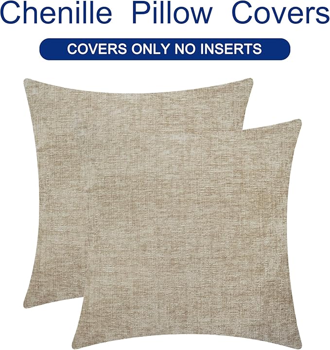 CaliTime Decorative Couch Throw Pillow Covers 24 X 24 Inches Light Taupe | Pack - Image 6