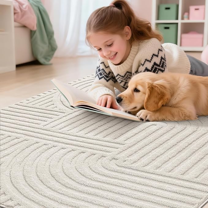 Pauwer 3x5 Area Rugs for Living Room, Modern Non Slip Washable Rug, Soft Fluffy - Image 8