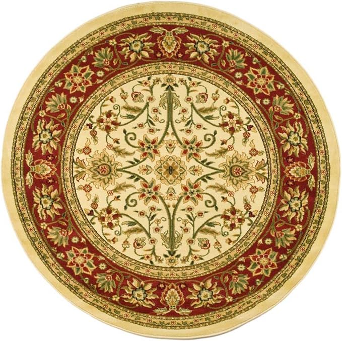 SAFAVIEH Lyndhurst Collection 8' Round Ivory/Red LNH212K Traditional Oriental - Image 9