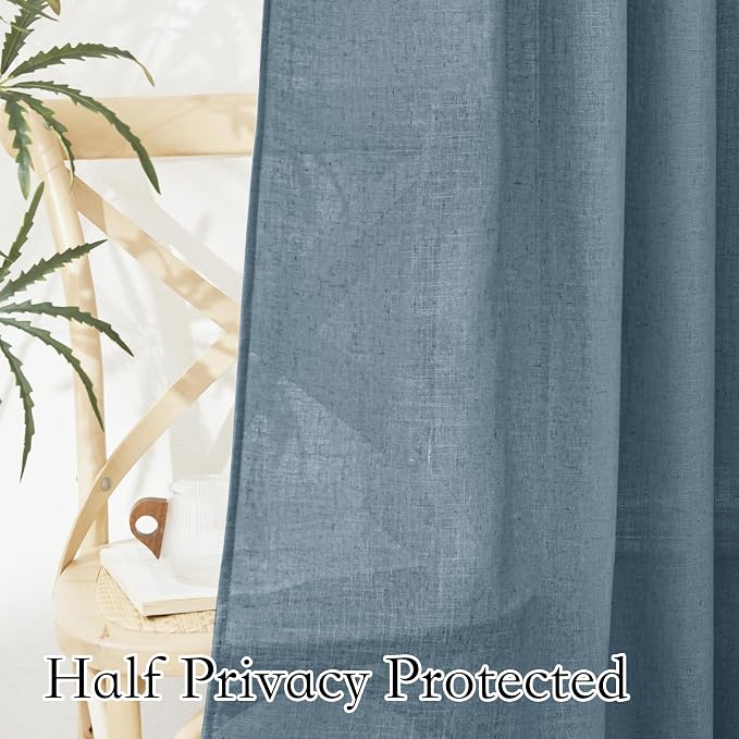 RYB HOME Linen Semi Sheer Curtains - Image 6