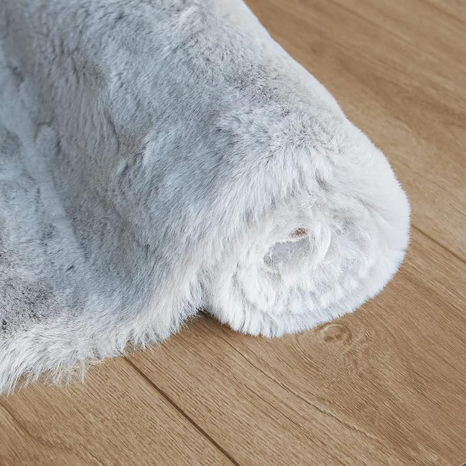 ORINOVA Silver Grey Round Rugs 8ft Shag Washable Area Rugs - Image 9