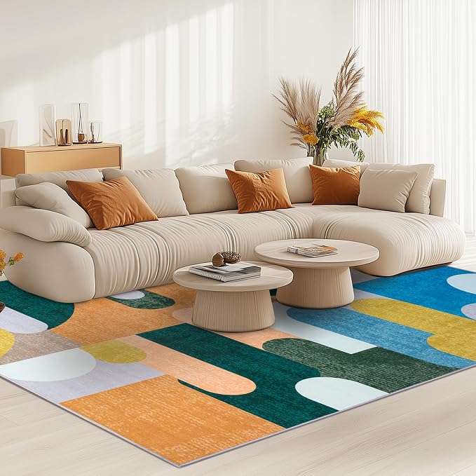 Living Room Rug 6x9 Light Green Area Rug Machine Washable Carpet Non Slip by OmpaaHomeDecor