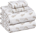 RUVANTI Flannel Sheets Queen Size - 100% Cotton Double Brushed Bed Sheets, Deep Pockets 16 Inches Queen Sheet Set, All Seasons Breathable & Extra Soft - Warm & Cozy, 4 Piece, Dried Straw