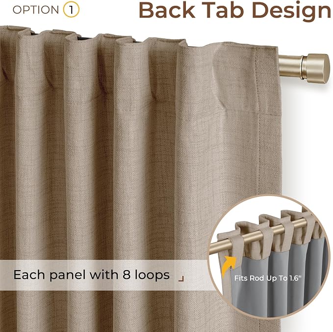 INOVADAY 100% Blackout Linen Curtains - Image 3