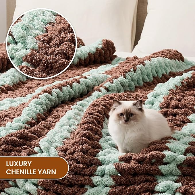 L'AGRATY Chunky Knit Throw Blanket - Image 3