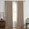 MIULEE 100% Blackout Linen Curtains 42 x 96 Inch Copper Brown 2 Panels | by MIULEE