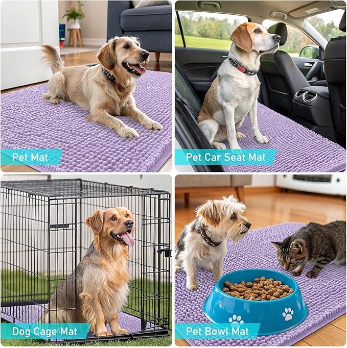 OLANLY Dog Door Mat for Muddy Paws 44x24, Super Absorbent Chenille Mud Mat | - Image 6