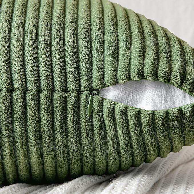 MIULEE Moss Green Decorative Throw Pillow Covers - Image 3
