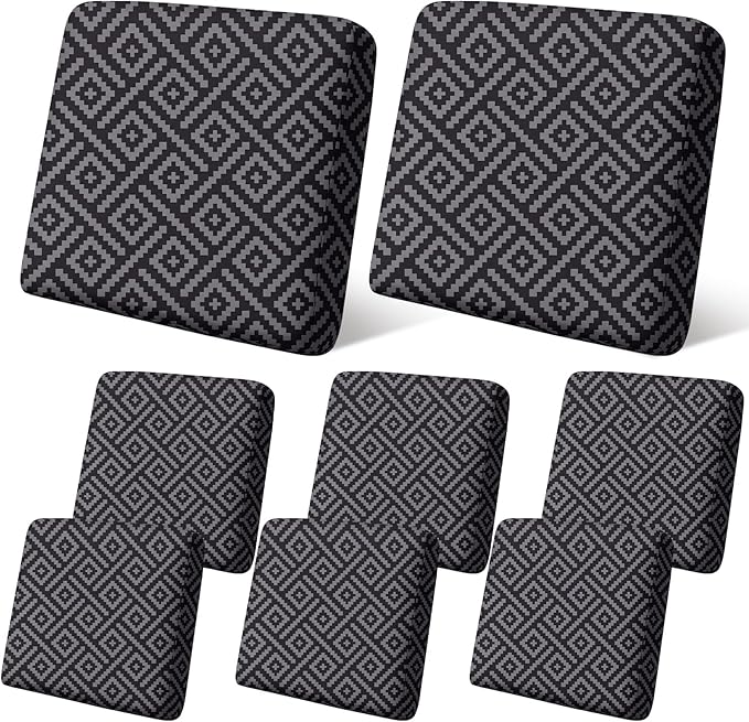Geyoga 8 Pcs Patio Stretch Sofa Cushion Covers Outdoor Cushion Covers by Geyoga