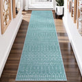 Lahome Moroccan Washable Runner Rug 2x8 Green Non-Slip Rug Runner by Lahome