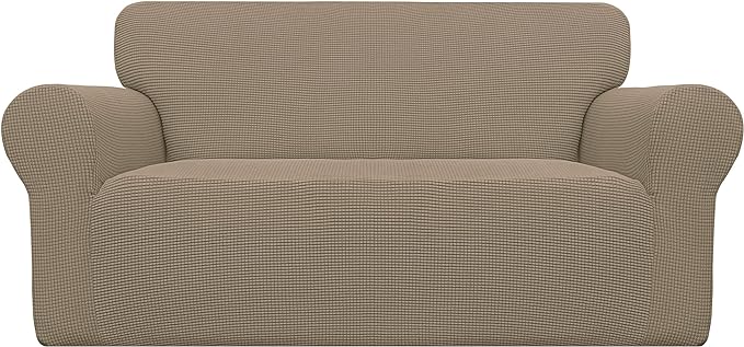 Easy-Going Stretch Oversized Loveseat Couch Covers Washable Natural | 1-Piece by Easy-Going