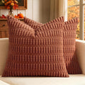 MIULEE Fall Decorative Throw Pillow Covers 16x16 Dark Rust Pack of 2 | by MIULEE