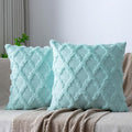 Set of 2 Soft Moroccan Throw Pillow Covers 20x20 Inch Plush Boho Decorative by Cozoomy