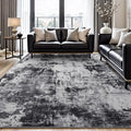 Rugflix 8x10 Area Rugs for Living Room, Washable Black Grey Dark Large Rug | by RugflixAreaRugs