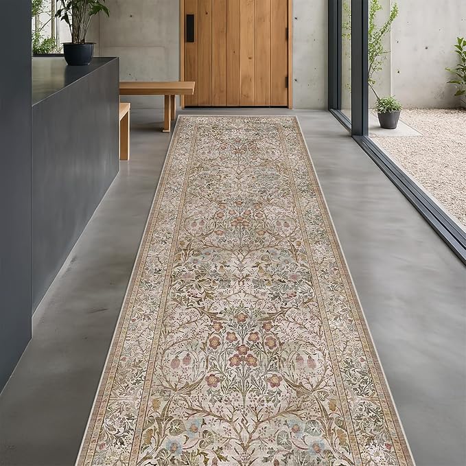 Non Slip 2x10 Moss Green Hallway Runner - 10ft Long Runner Rugs - Image 6