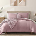 Monbix King Size Comforter Set - 7 Pieces Bed in a Bag King, Zephyr Bedding Sets with Comforter, All Seasons Down Alternative Comforter Bed Set with Sheets, Pillowcases & Shams