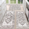 HEBE Boho Kitchen Rugs Set of 3, Non Slip Washable Kitchen Mats by HEBE