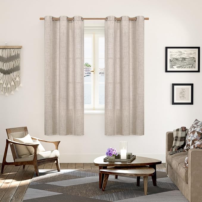 YoungsTex Natural Linen Curtains 42X72 Inch Long - Image 2