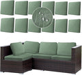CALBODE 12Pcs Stretch Couch Cushion Covers, Water Resistant Outdoor Sofa by CALBODE