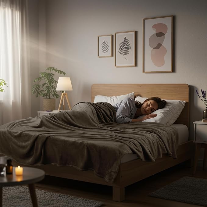 Utopia Bedding Ultra Soft Fleece Bed Blanket King Size Brown | Microfiber Plush - Image 8