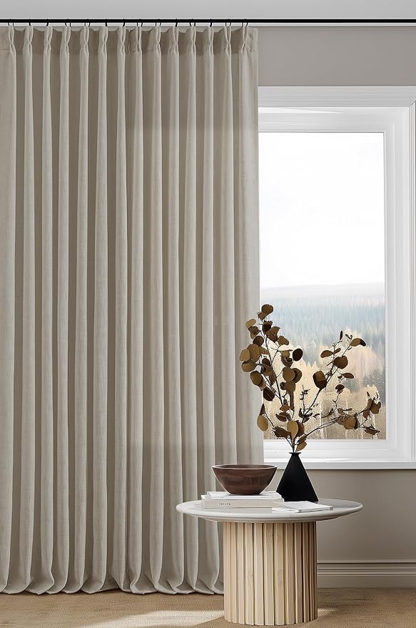 Burlywood Birch Pinch Pleated Linen 92 Inch Curtains 2 Panels | Memory Training - Image 8