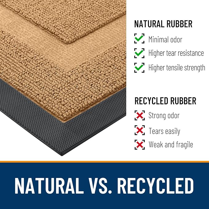 OLANLY Half Circle Front Door Mat Outside 47x23 All-Season Rubber Doormat | - Image 3