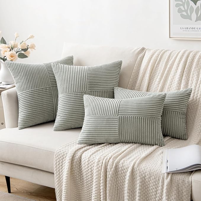 MIULEE Silver Grey Decorative Euro Sham Pillow Covers 24x24 Inch - Image 4