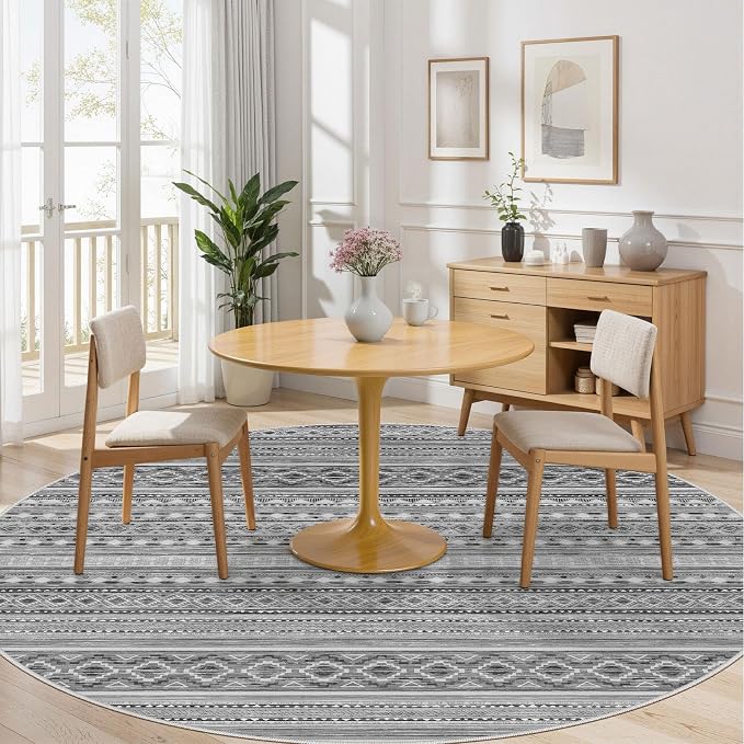 cotiled 8x8 Round Rug 8ft Circle Living Room Boho Area Rugs | Solve Modern - Image 6