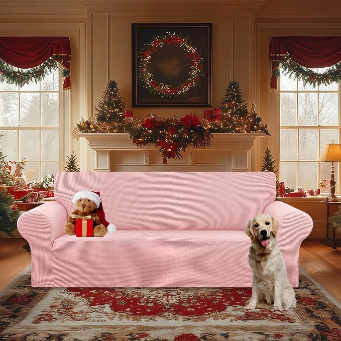 Stretch Oversized Couch Covers for Sofa Slipcover, Dusty Pink | 1-Piece - Image 2