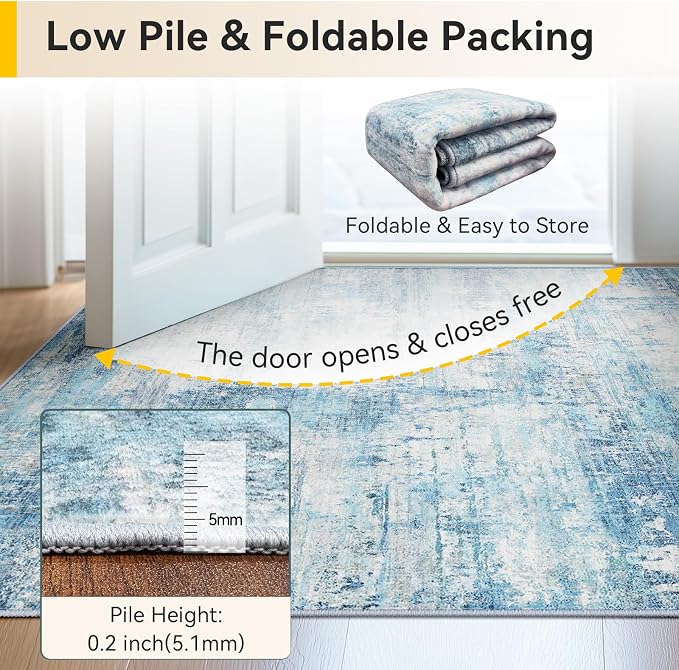 RELEANY Washable 6'x9' Abstract Area Rug - Image 6