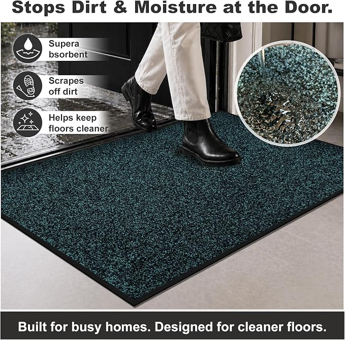 Super Absorbent Front Door Mat, Non-Slip Washable Indoor Doormats, Low Profile - Image 4