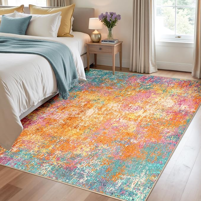 RELEANY Washable 4'x6' Abstract Area Rug - Image 2