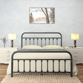 Golden Gate Beds Victorian Vintage Style Metal Bed Frame with Wrought Iron Headboard and Footboard, Classic Platform Bedframe with Storage, No Box Spring Needed, Mattress Foundation, Black, Full Size