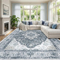 RELEANY Washable Area Rug, Large 9'x12', Water Repellent, Pet Friendly by RELEANY