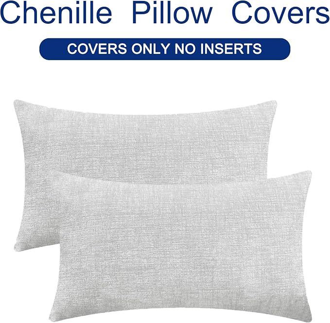 CaliTime Decorative Throw Pillow Covers 20 X 12 Inches Moonbeam Gray | Pack of 2 - Image 6