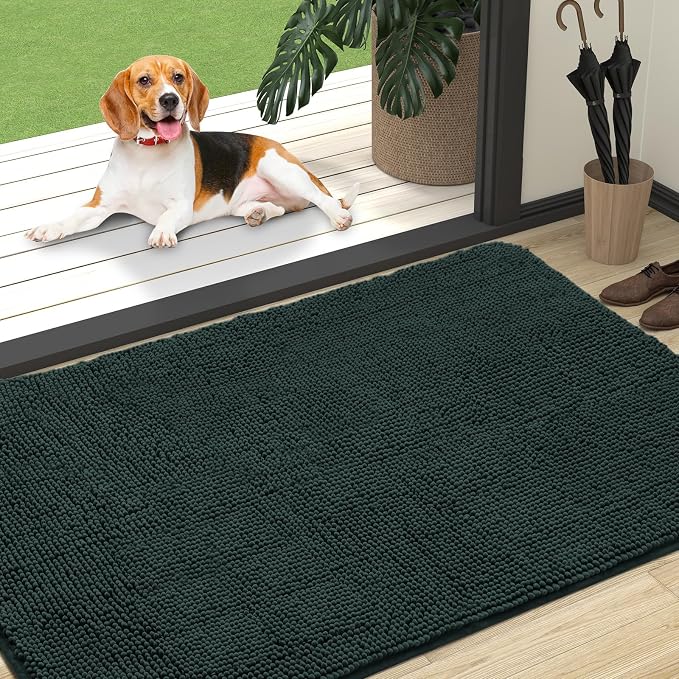 OLANLY Dog Door Mat for Muddy Paws 47x32, Super Absorbent Chenille Mud Mat | by OLANLY