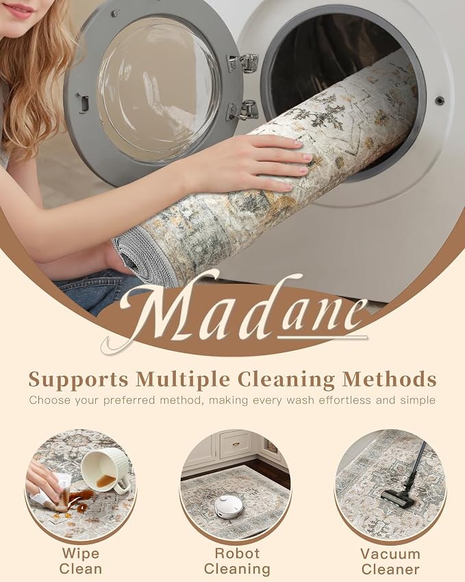 Madane Washable Runner Rugs 2x12 Long - Image 8
