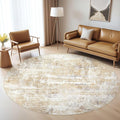 LOONGRUG Round Rug 5x5 Washable Neutral Modern Abstract Circle Area Rugs | Soft by LOONGRUG