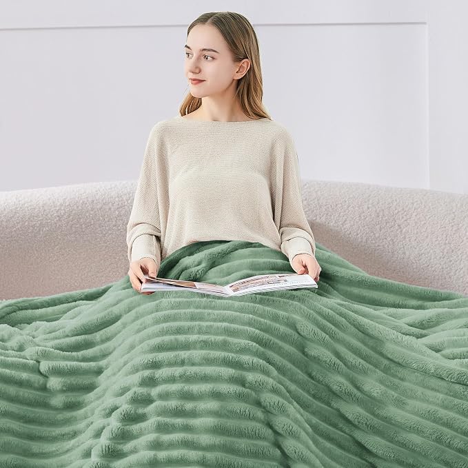 BEDELITE Striped Fleece Throw Blanket, Soft Cozy, Lightweight Warm, - Image 3