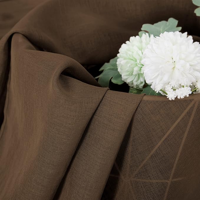 Tollpiz Sheer Curtains Linen Textured Living Room Curtain Sheers Light - Image 6