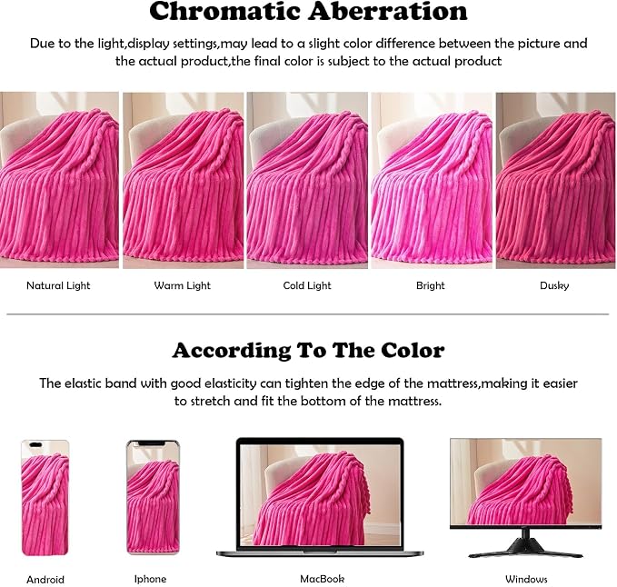 NEWCOSPLAY Fleece Ribbed Cozy Throw Blanket - Image 6