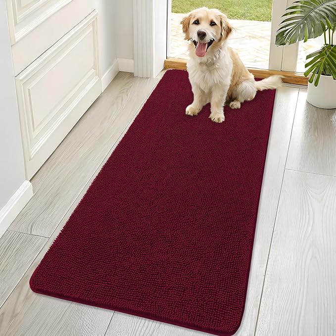 OLANLY Dog Door Mat for Muddy Paws 70x32, Super Absorbent Chenille Mud Mat | by OLANLY