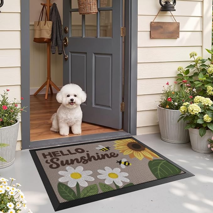 LUMI Outside Welcome Door Mat 24x36, Non-Slip Durable Rubber Easy Clean | - Image 4
