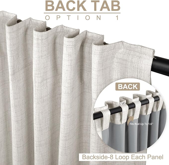 Linen Textured Total Blackout Curtains - Image 3