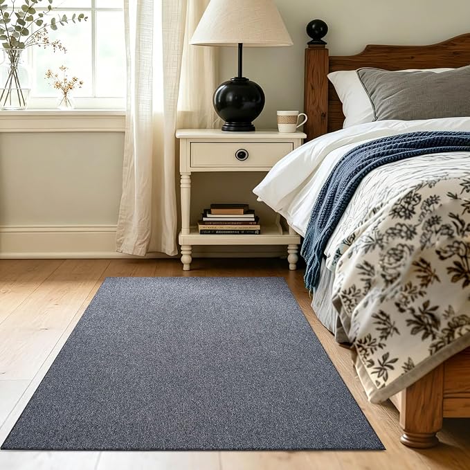 3x5 Grey Blue/White Area Rug Washable Non-Slip Soft - Image 4