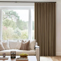 Dutch Cocoa Pleated Linen 100% Blackout Curtains 90 Inches Long by Twodrapes