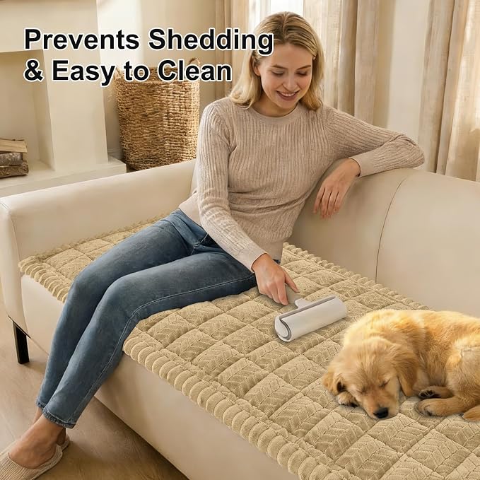 Smiry Couch Cover for Dogs, Non Slip Fuzzy Pet Sofa Covers Washable | Sofa - Image 3