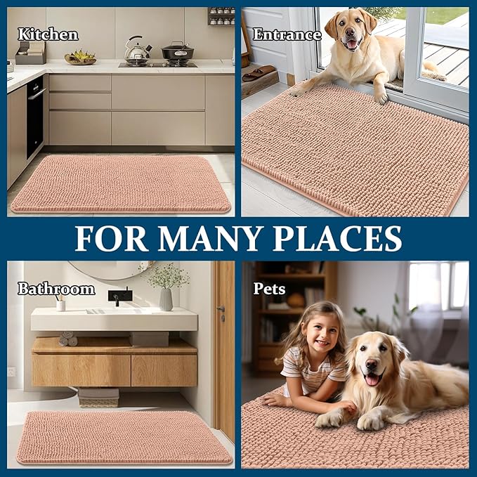 OLANLY Dog Door Mat for Muddy Paws 70x32, Super Absorbent Chenille Mud Mat | - Image 8