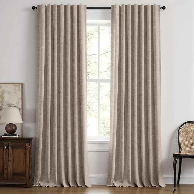MIULEE 100% Blackout Linen Burlap Curtains by MIULEE